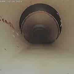 Our sewer camera revealed a complete pipe separation in this sewer line.